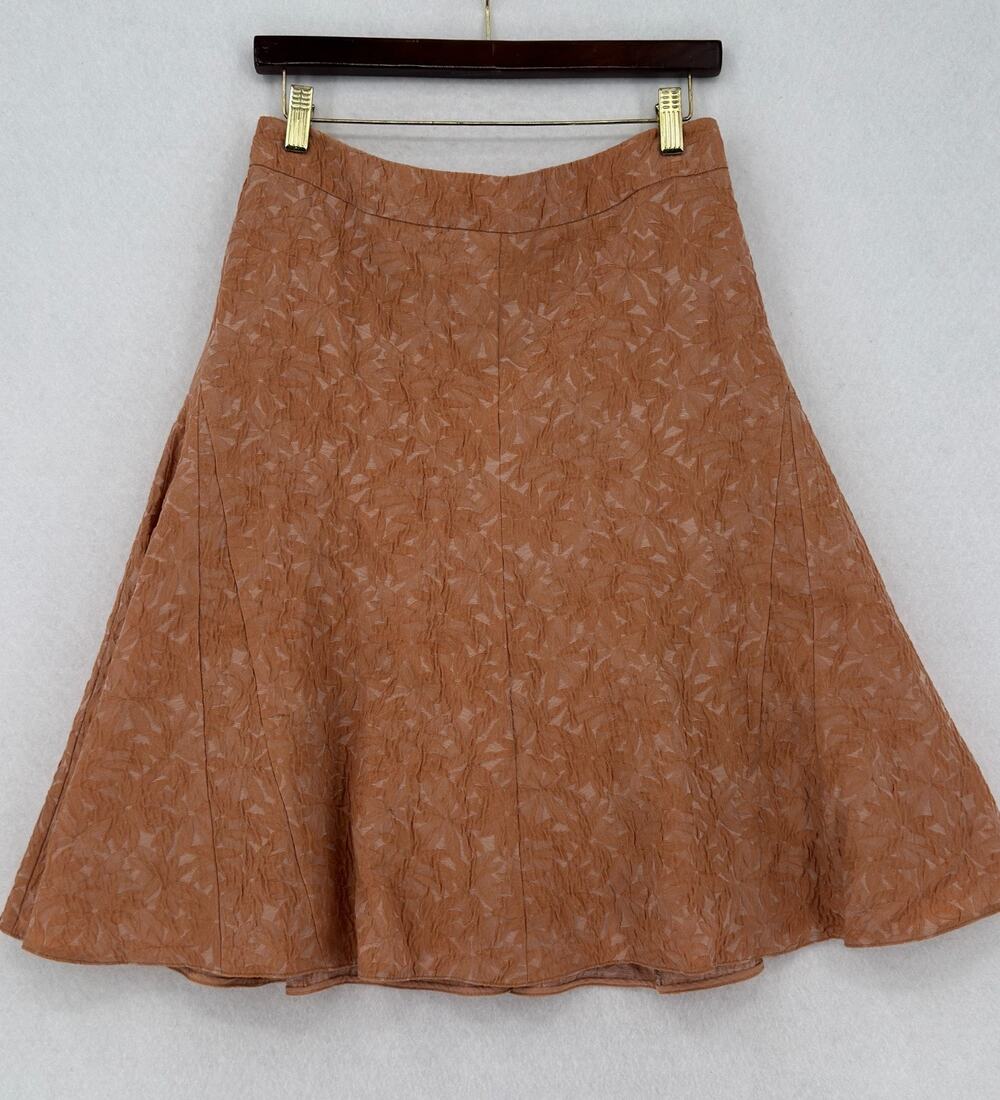 Marni Textured Orange Floral A Line Skirt Sz EU 42 US 10